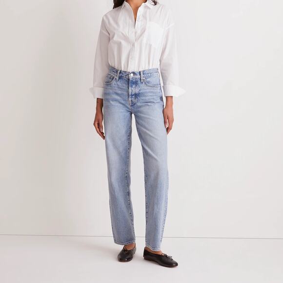 Madewell Low-Slung Straight Jeans in Olvera Wash Rigid Size 31 - Picture 1 of 9